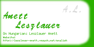 anett leszlauer business card